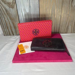 Authentic Tory Burch Black Leather Wallet w/ Original Box + Tag